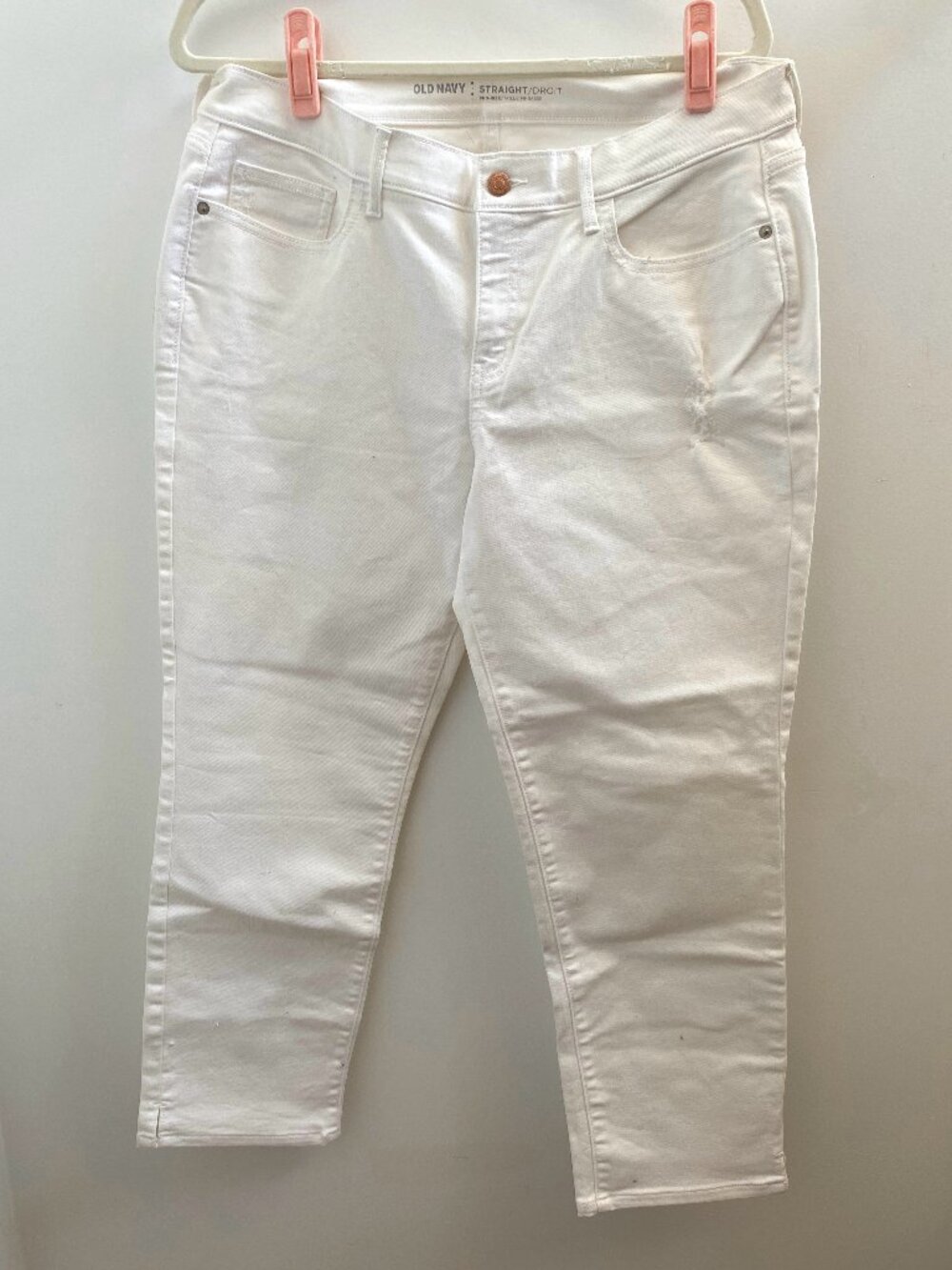 Old Navy White Mid-Rise Crop Jeans Size 12